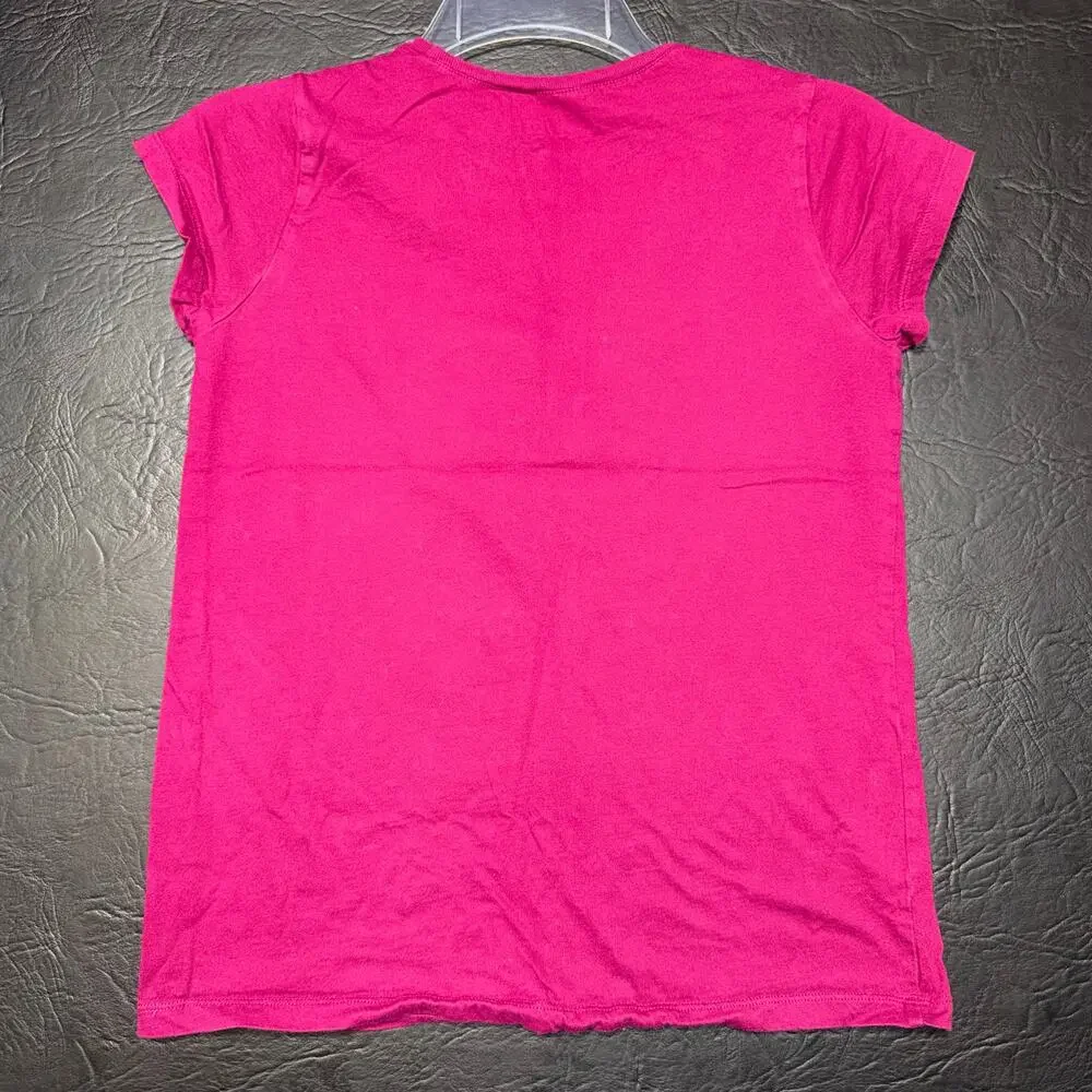 Childrens Place Girls Unicorn Squad T Shirt Top Short Sleeve Gold Dark Pink XL